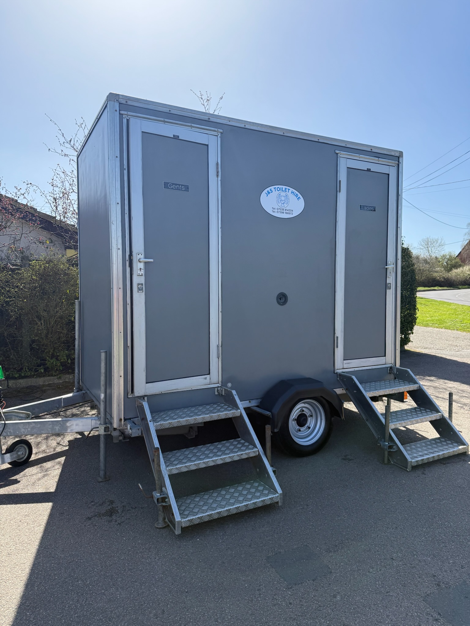 Luxury toilet trailer exterior - separate Gents and Ladies facilities