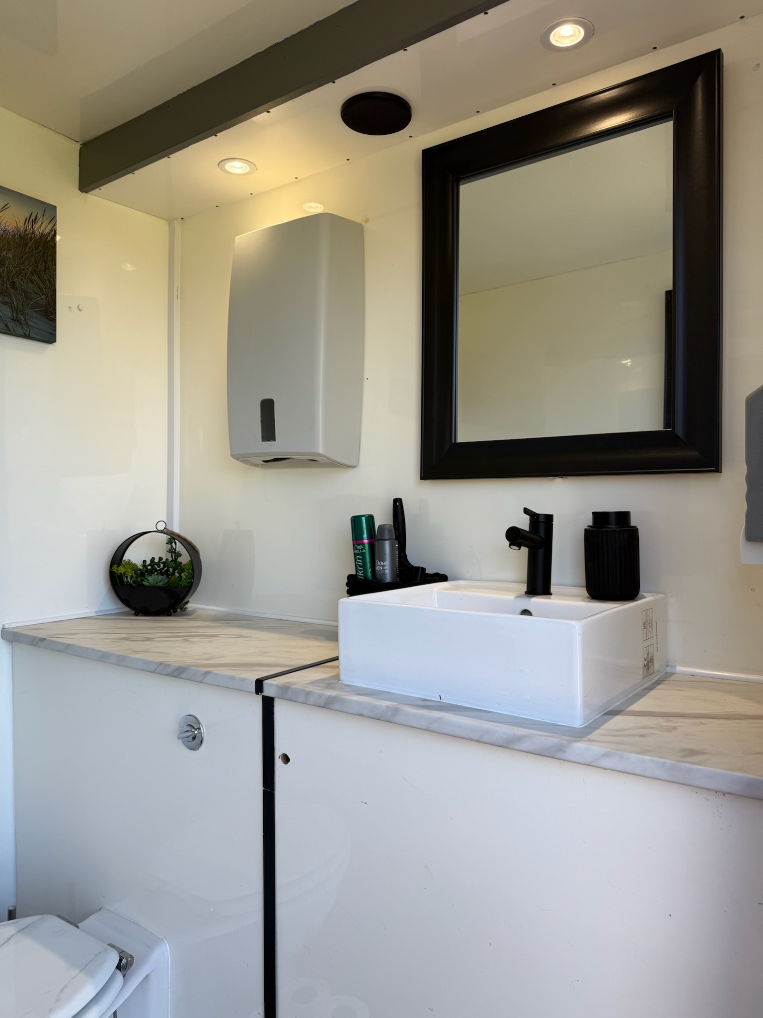 Luxury toilet trailer interior - premium bathroom facilities